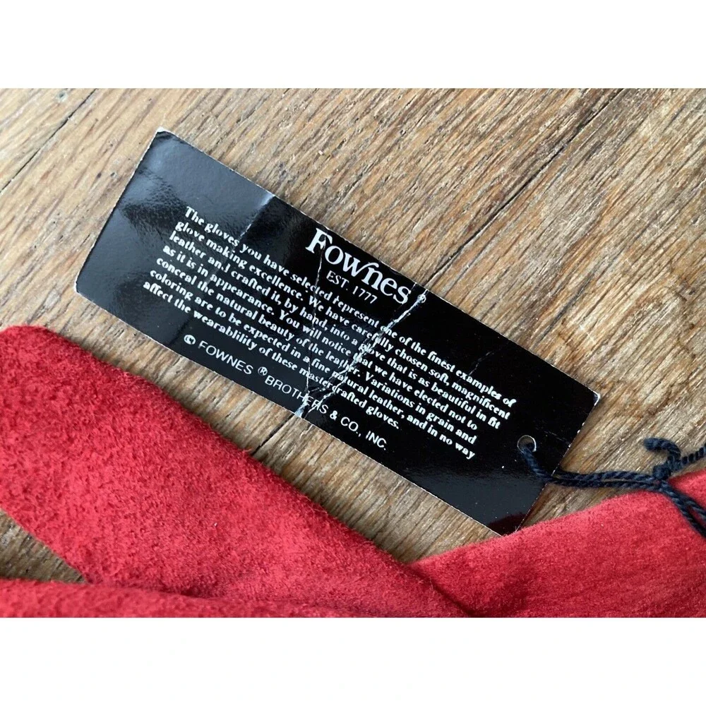 NEW Fownes Suede Leather Gloves MEDIUM Red Women’s